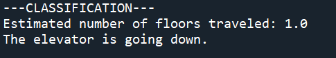 classification output of elevator program