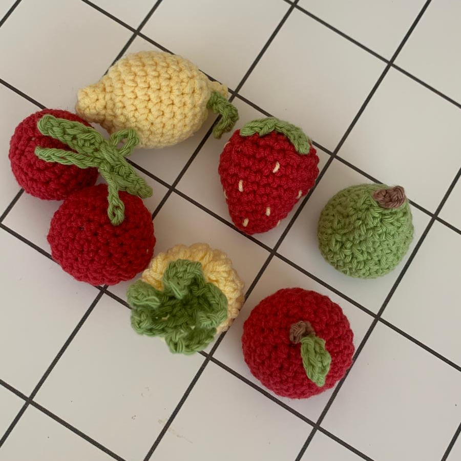 collection of crocheted fruits